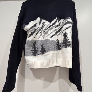 H&M Wool Blened Crochet Knit Sweater.